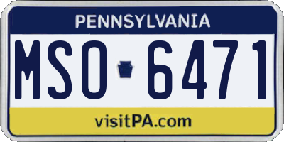 PA license plate MSO6471