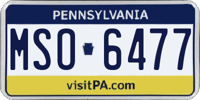 PA license plate MSO6477