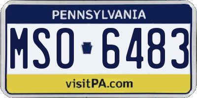 PA license plate MSO6483