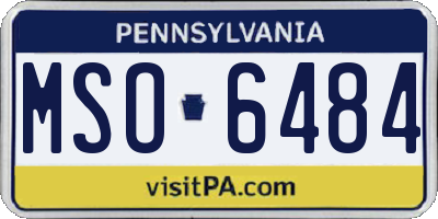 PA license plate MSO6484