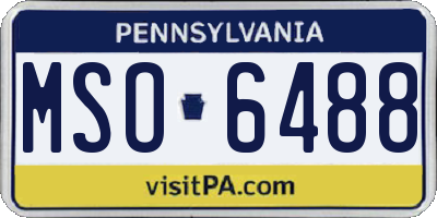 PA license plate MSO6488