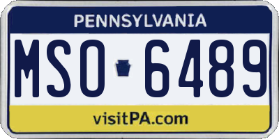 PA license plate MSO6489