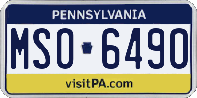 PA license plate MSO6490
