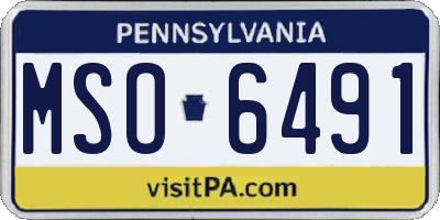 PA license plate MSO6491