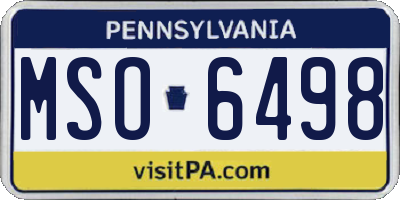PA license plate MSO6498