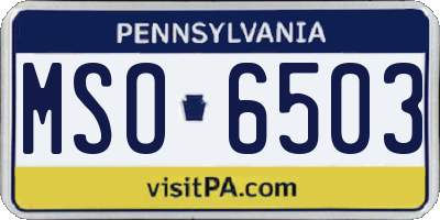 PA license plate MSO6503