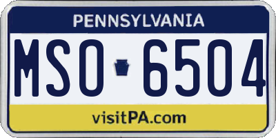 PA license plate MSO6504