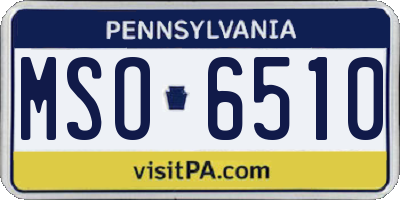 PA license plate MSO6510