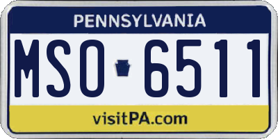 PA license plate MSO6511