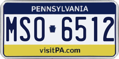 PA license plate MSO6512