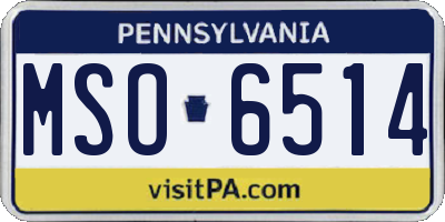 PA license plate MSO6514