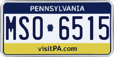 PA license plate MSO6515