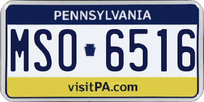 PA license plate MSO6516