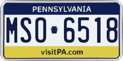 PA license plate MSO6518