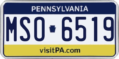 PA license plate MSO6519