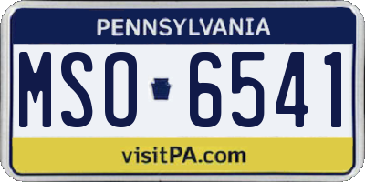 PA license plate MSO6541