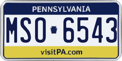 PA license plate MSO6543