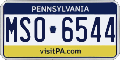 PA license plate MSO6544