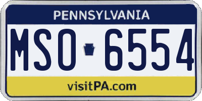 PA license plate MSO6554