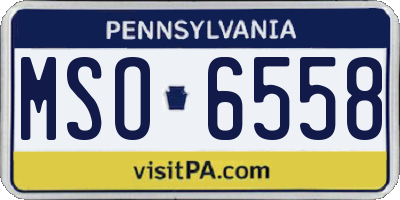 PA license plate MSO6558