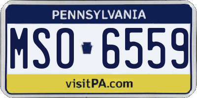 PA license plate MSO6559