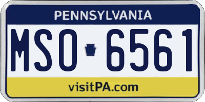 PA license plate MSO6561