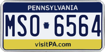 PA license plate MSO6564