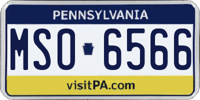 PA license plate MSO6566