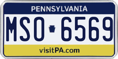 PA license plate MSO6569
