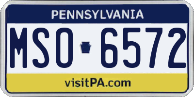 PA license plate MSO6572
