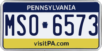 PA license plate MSO6573