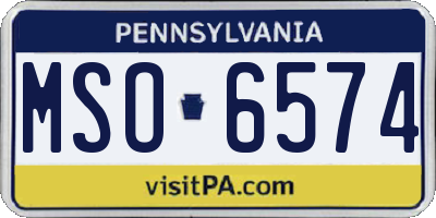 PA license plate MSO6574