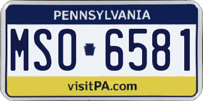 PA license plate MSO6581