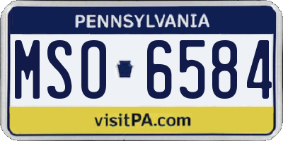 PA license plate MSO6584