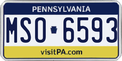 PA license plate MSO6593