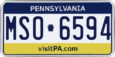 PA license plate MSO6594