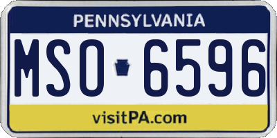PA license plate MSO6596