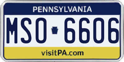 PA license plate MSO6606