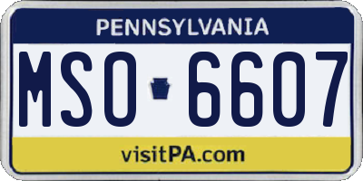PA license plate MSO6607