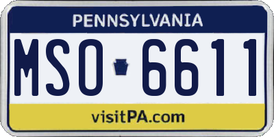 PA license plate MSO6611