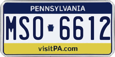 PA license plate MSO6612