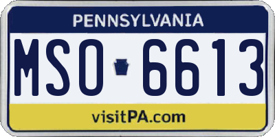 PA license plate MSO6613