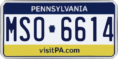PA license plate MSO6614