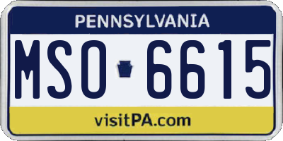 PA license plate MSO6615