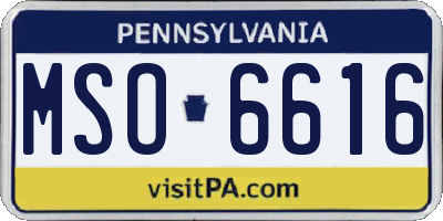 PA license plate MSO6616