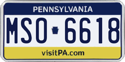 PA license plate MSO6618