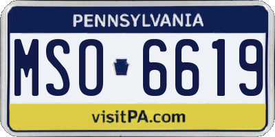 PA license plate MSO6619