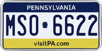 PA license plate MSO6622