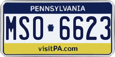 PA license plate MSO6623