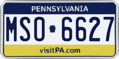 PA license plate MSO6627